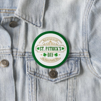 Personalized St. Patrick's Day I Luck of the Irish 3 Inch Round Button