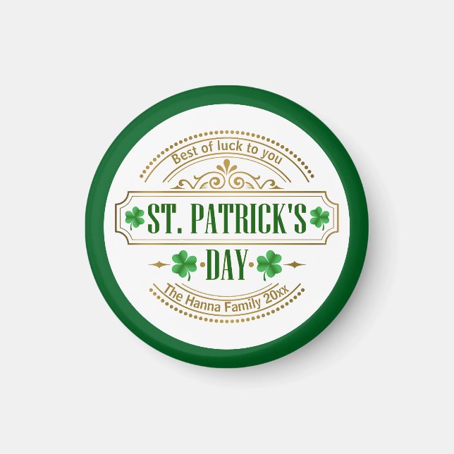 Personalized St. Patrick's Day I Luck of the Irish Magnet (Front)