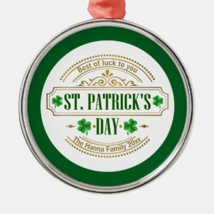 Personalized St. Patrick's Day I Luck of the Irish Metal Ornament