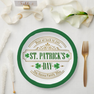 Personalized St. Patrick's Day I Luck of the Irish Paper Plate