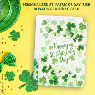 Personalized St. Patrick's Day Irish Blessings Holiday Card