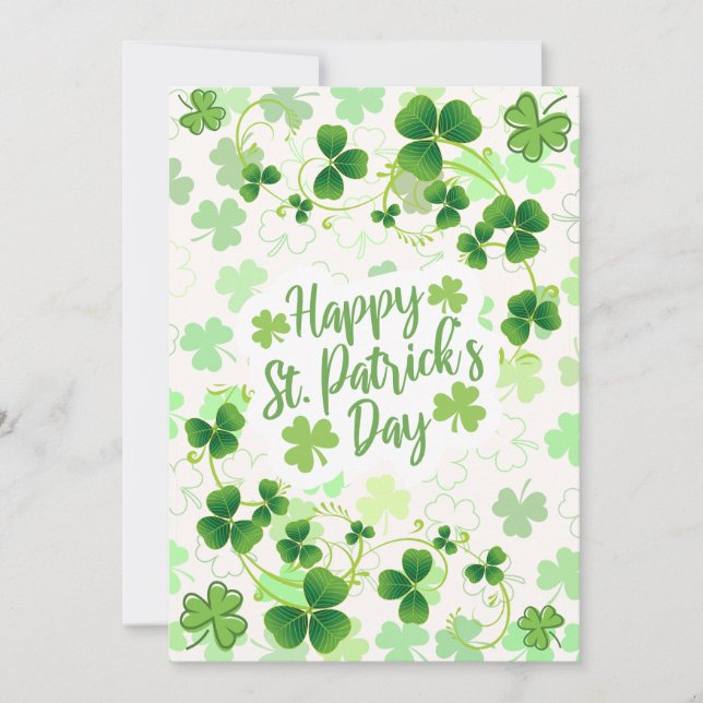Personalized St. Patrick's Day Irish Blessings Holiday Card (Front)