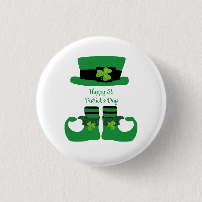 Personalized St. Patrick's Day Irish Leprechaun  1 Inch Round Button (Front)