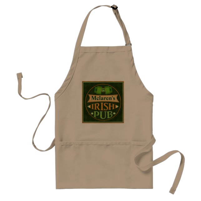Personalized St. Patrick's Day Irish Pub Apron (Front)