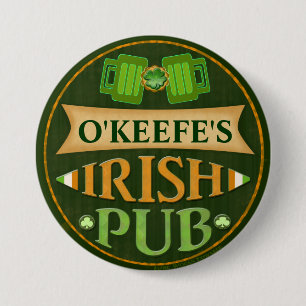 Personalized St. Patrick's Day Irish Pub Button
