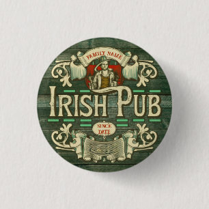 Personalized St Patricks Day Irish Pub Funny 1 Inch Round Button