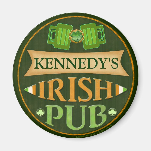 Personalized St. Patrick's Day Irish Pub Magnet (Front)