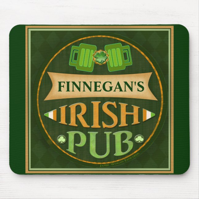 Personalized St. Patrick's Day Irish Pub Mouse Pad (Front)