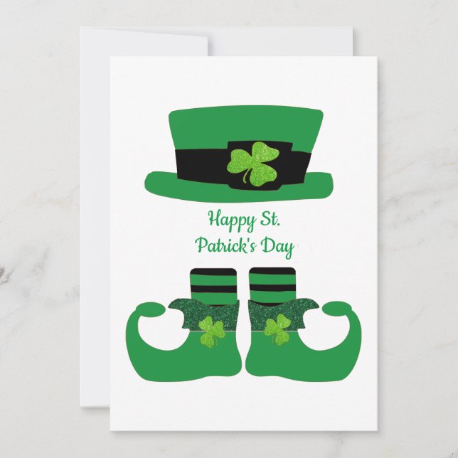 Personalized St. Patrick's Day Leprechaun Card (Front)