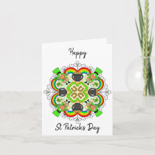 Personalized St Patrick's Day Mandala Holiday Card