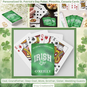 Personalized St. Patrick's Day Pinochle, Canasta & Playing Cards