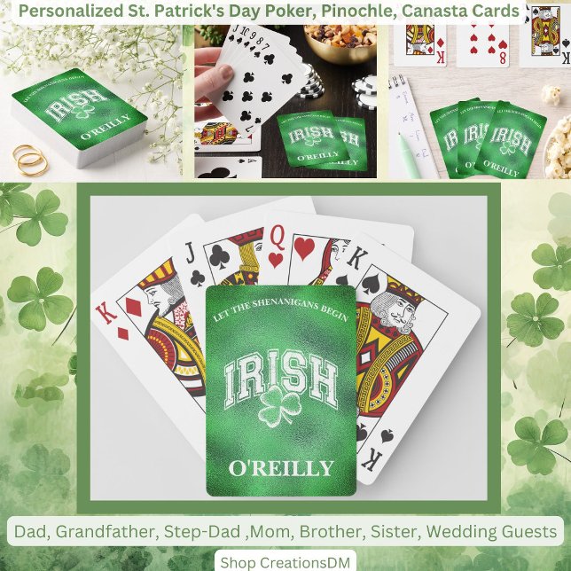 Personalized St. Patrick's Day Pinochle, Canasta & Playing Cards (Creator Uploaded)