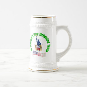 Personalized St Patrick's drinking team Beer Stein