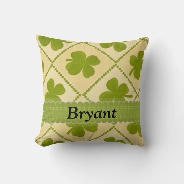 Personalized St Patrick's Lucky Irish Pillow (Front)