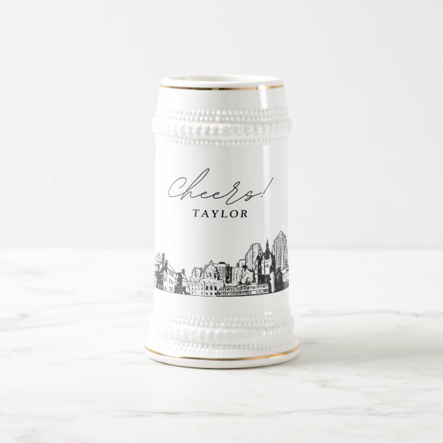 Personalized St. Paul Gift Skyline Beer Stein (Center)