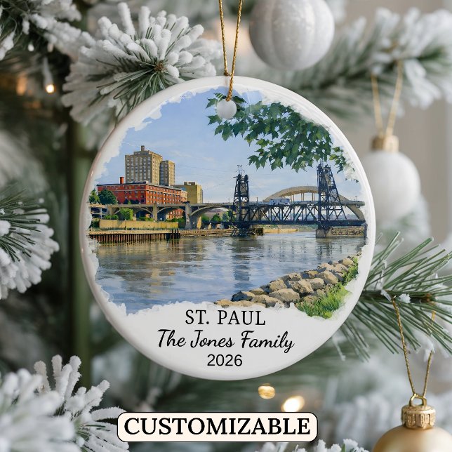 Personalized St. Paul Ornament, Custom Minnesota Ceramic Ornament (Creator Uploaded)