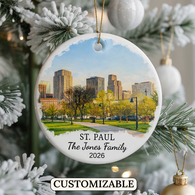 Personalized St. Paul Ornament, Custom Minnesota Ceramic Ornament (Creator Uploaded)