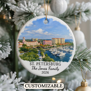 Personalized St. Petersburg Ornament, Florida Ceramic Ornament