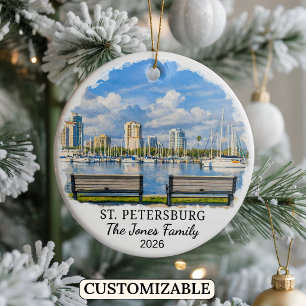 Personalized St. Petersburg Ornament, Florida Ceramic Ornament