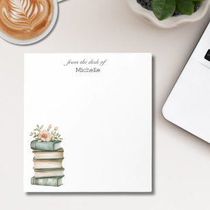 Personalized Stacked Books with Name Notepad 