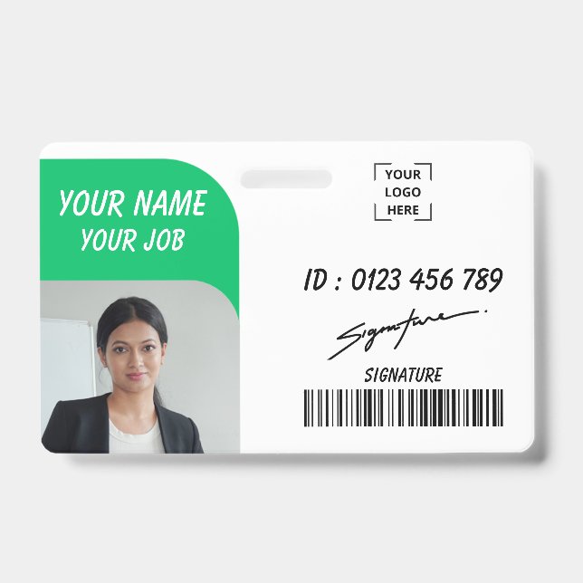 Personalized Staff Photo Name Badge (Front)