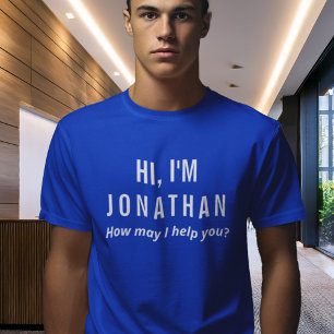 Personalized Staff Uniform Blue T-Shirt with Name