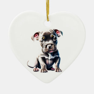 Personalized Staffordshire Bull Terrier Puppy Ceramic Ornament
