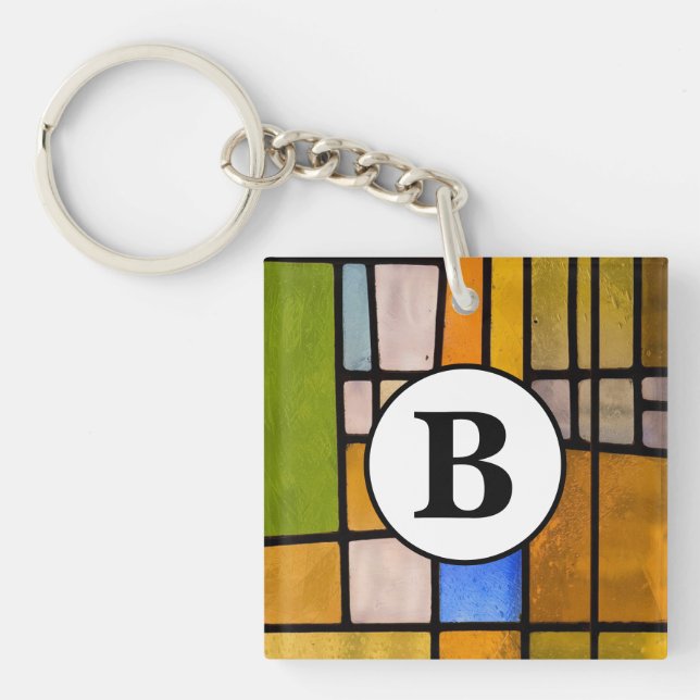 Personalized Stained Glass Acrylic Keychain (Front)