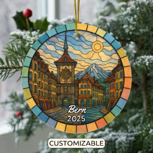 Personalized Stained Glass Bern Ornament
