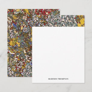 Personalized Stained Glass Floral Journal Card