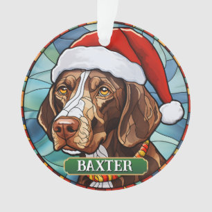 Personalized Stained Glass German Shorthair Pointe Ornament