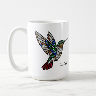 Personalized Stained Glass Hummingbird Mug