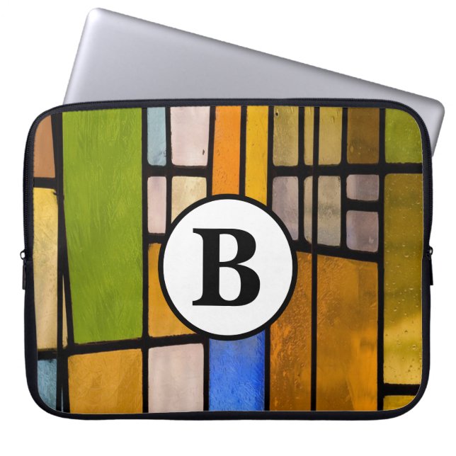 Personalized Stained Glass Laptop Sleeve (Front)