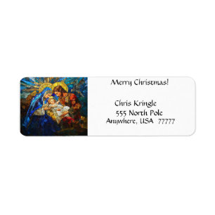 Personalized Stained Glass Nativity Scene