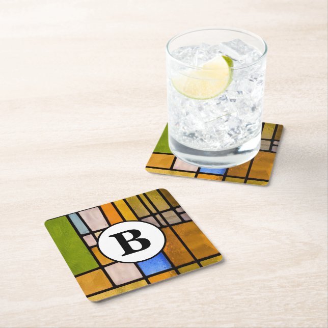 Personalized Stained Glass Paper Coaster (Insitu)