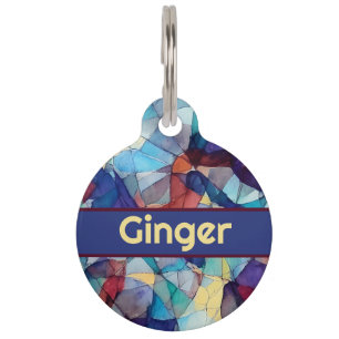 Personalized Stained Glass Pattern Pet Tag
