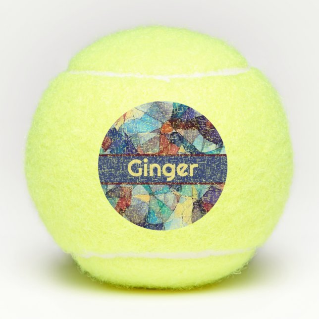 Personalized Stained Glass Pattern Tennis Balls (Front)