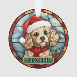 Personalized Stained Glass Poodle Ornament