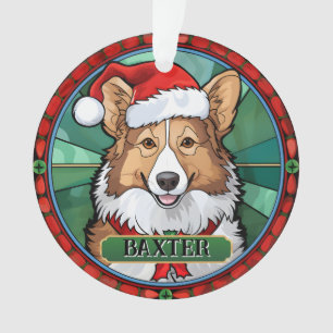 Personalized Stained Glass Shetland Sheepdog Ornament