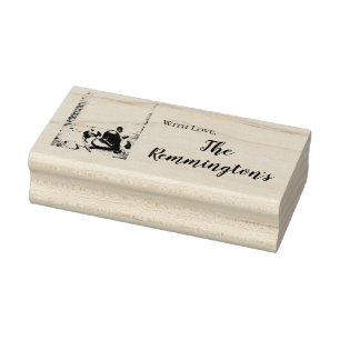 Personalized Stamp Country Wood Key to my Heart Ru