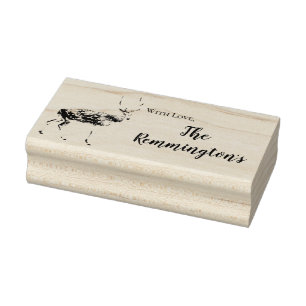 Personalized Stamp Deer Doe Buck Woodland Hunting