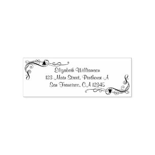 Personalized Stamp with Swirls with Flowers