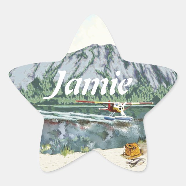 Personalized Star Alaskan Bush People Plane Star Sticker (Front)