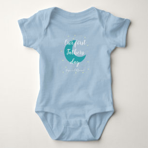 Personalized Star and Moon 1st Fathers day Baby Bodysuit