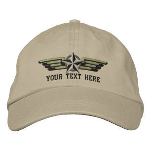 Personalized Star Badge Pilot Wings Embroidered Hat