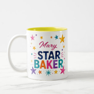 Personalized Star Baker Custom Name Baking Gift Two-Tone Coffee Mug