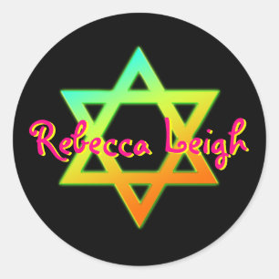 Personalized Star Of David Bat Mitzvah Sticker