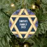 Personalized star of David Ceramic Ornament<br><div class="desc">Personalized star of David ceramic ornaments ,  a gift to celebrate Hanukkah</div>