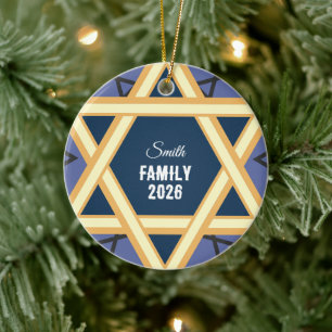 Personalized star of David Ceramic Ornament