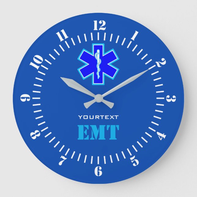 Personalized Star of Life Paramedic Services on a Large Clock (Front)